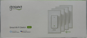 4 PACK Gosund Smart Light Switch ON-OFF In-Wall Single-Pole 15A White WiFi Smart