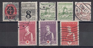 Denmark Sc 55/B11 used 1904-1939 issues, 8 early used singles, fresh & sound - Picture 1 of 1