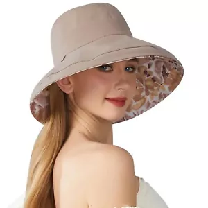 Women Wide Brim Sun Hats Summer Bucket Beach Fishing Hat UV Protection for Hi... - Picture 1 of 8