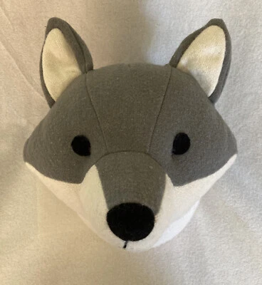 Pillowfort 2016 Target Tela Gris Lobo Felpa Cabeza Montaje en Pared Decoración de Habitación - EE. UU. Foto 1 de 4