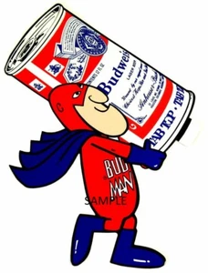 BUD MAN #1 BUDWEISER BIER KÜHLSCHRANK SCHRANK MAGNET WEIHNACHTEN GAG GESCHENK MANN HÖHLE - Bild 1 von 1