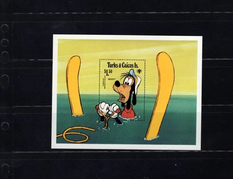 Turks and Caicos 408 Goofy Skiing VF MNH S/S A2 Cover