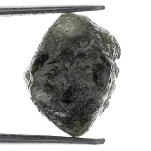 BIG 7.86 Carat Irregular Shape Natural Loose RAW Rough Fancy Black Color Diamond - Picture 1 of 2