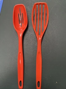 CUCHARA BATIDOR BATIDOR BATIDOR NYLON RANURADO FOLEY NARANJA 11" VINTAGE - Imagen 1 de 4