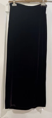 Falda larga envolvente Eileen Fisher New York marrón chocolate seda rayón terciopelo talla S Foto 1 de 3