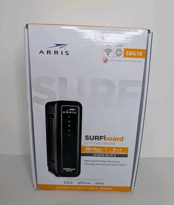 ARRIS Surfboard SBG10 DOCSIS 3.0 Cable Modem Plus AC1600 Wi-Fi Router - Image 1 of 4