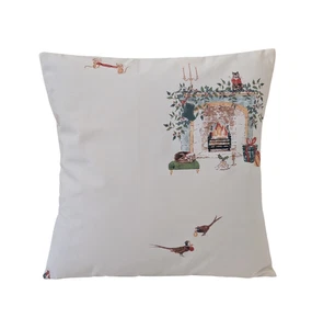 Sophie Allport Kissenbezug nebelgrün kuschelig Weihnachten weiß 16 Zoll - Bild 1 von 9