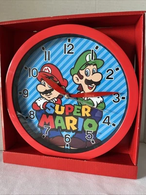 Super Mario 10" Round Wall Clock in Open Window Box 2023 Nintendo - Image 1 of 4