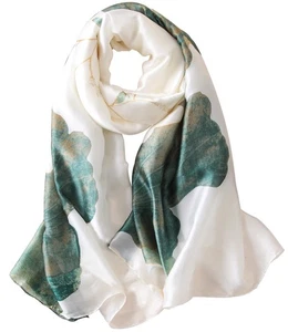 Bufanda de seda morera 100 % grande para mujer larga satinada moda envolturas ligeras - Imagen 1 de 1