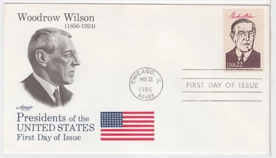 TurtlesTradingPost- Presidents- Woodrow Wilson #2218i 1986 FDC Artmaster Cachet - Image 1 of 2