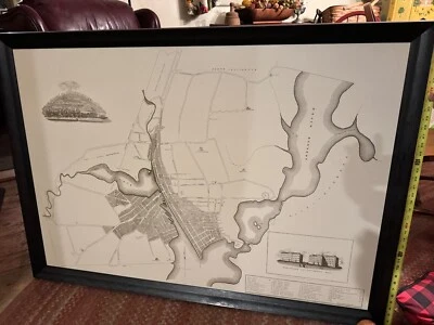 Mapa histórico Cidade de Providence lindamente emoldurado - ótimo para decoração de escritório - Imagem 1 de 4