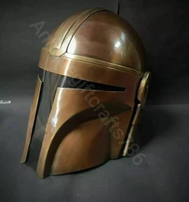 Star War Mandalorian Hecho a Mano Casco Usable Acero Hecho a Mano Accesorios Juegos con disfraces Regalos Foto 1 de 4