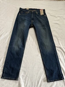 NEW Levi's 505 Jeans Mens 33 X 32 Blue Denim Cotton Stretch Regular Fit Straight - Picture 1 of 8