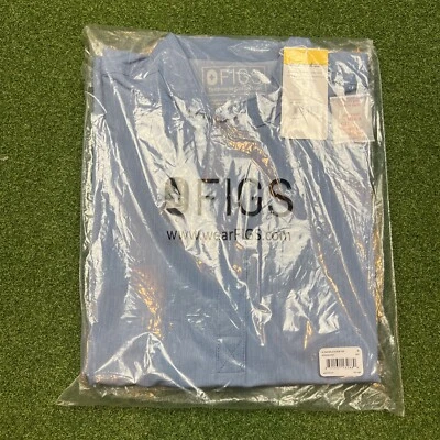 NEW Figs Rafaela Oversized Scrub Top Blue Side Pockets Women's Sz Small - Image 1 of 4