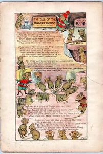 MICE WRAP CAT IN FLYPAPER*ANTHROPOMORPHIC*1900*FRISBIE*BANDIT MOUSE TALES*TORN - Picture 1 of 2