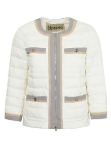 Herno PC0036D 19288 Women's White 3/4 Sleeve Length Short Coat Jacket US 8 (M) - Imagen 1 de 5