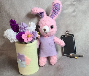 Rabbit Amigurumi - cuddle toy - bunny - flower seller - all included - handmade - Picture 1 of 4