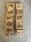 Vintage Stampin Up 1996, Baskets Of Happiness, All Season, Wood Mount 9+1 Stamps