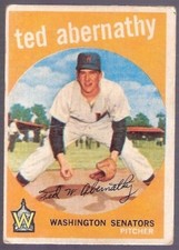 Venezuelan Topps 1959 Ted Abernathy #169 Washington Senators BENCO VENEZUELA