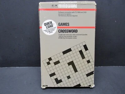 Crossword, Timex Sinclair & Sinclair ZX-81, Mindware 1983, CIB, Never Used - Image 1 of 4