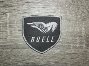 Buell Motorrad schwarz/grau bestickt Bügelbild Patch 3" x 3" - Bild 1 von 2