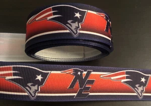3 YARDS - 1” NFL NEW ENGLAND PATRIOTS FREE S/H WHEN BUY $25.00 FOR ALL AUCTIONS - Picture 1 of 2