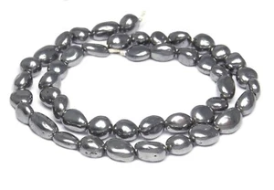 😏 Terahertz Stein rundlich-ovale Nuggets ca. 6-10 mm Perlen Strang für Kette 😉 - Bild 1 von 1