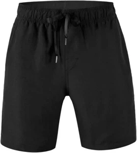 ADOREISM Men's Quick Dry Beach Board Shorts Swim Trunks with Pockets Sm Black - Picture 1 of 4