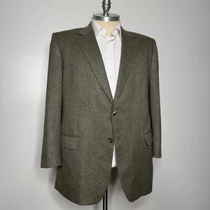 Brooks Brothers Men's 48L Green Cashmere Ing Loro Piana Blazer 2-Button Herring - Picture 1 of 13