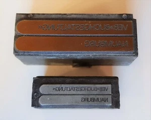 2x DDR Klischee VEB Buchgestaltung Naumburg Druckplatte Druckstempel #022 - Bild 1 von 7