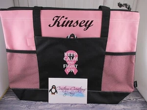Keep Calm and Fight On personalisierte Tragetasche, personalisierte Awareness Tragetasche, - Bild 1 von 14