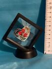 3D FLOATING FRAME BLACK & VALENTINE (SILVER) - DISPLAY + STAND + COIN - LOT8.