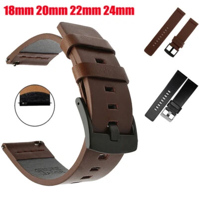 Genuine Leather Watch Band Wrist Strap Quick Release 18mm 20mm 22mm 24mm - image 1 of 4