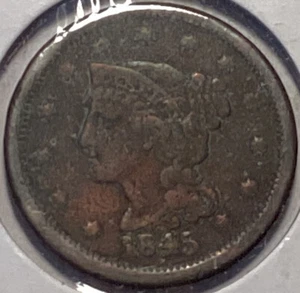 1845 Large Cent - Picture 1 of 2