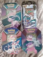 3x  Pokémon Tins ESPEON - SYLVEON & SLOWBRO 1x TRADING CARD GAME NEW & SEALED