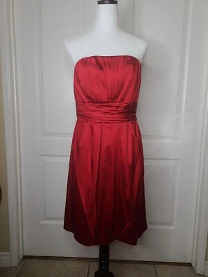 NWT $168 White House Black Market Dress Size 10 Red Strapless/Straps - Image 1 of 4