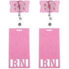 MAGICLULU Glitter Badge Holder Retractable Id Card Reel Pink