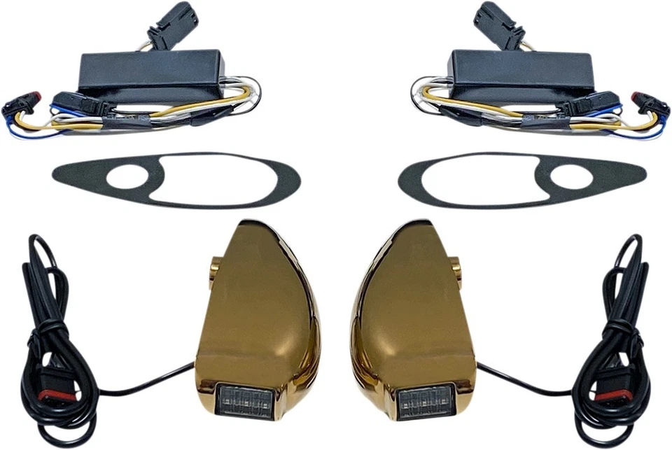 Custom Dynamics Gold Pro Beam Road Glide Turn Signals (PB-RG-TS-15-G) - Imagem 1 de 1