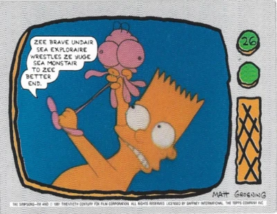 1991 TOPPS THE SIMPSONS BART SIMPSON #26 TRADING CARD - Image 1 of 4