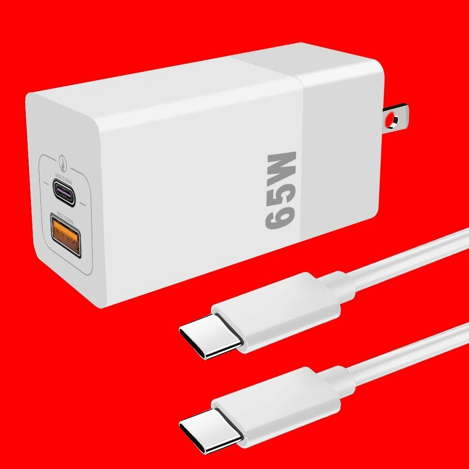 2in1 65W PD QC 3.0 External Charger Adapter Cable for OnePlus 9 Verizon/T-Mobile - Image 1 of 1