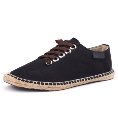 Men Breathable Leisure Cotton Linen  Comfortable Lace Up Canvas Shoes Sneakers - Image 1 of 4