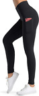 High Waist Yoga Leggings With 3 Pockets,Tummy Control Workout Running 4 Way Stre