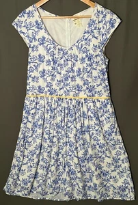 Matilda Jane Women's 12 Toile Hello Lovely Bluebell Cap Sleeve Linen Dress - Picture 1 of 7