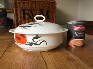Wedgwood Corn Poppy Susie Cooper Design Lidded Tureen Vegetable Dish Cornpoppy - Picture 1 of 11