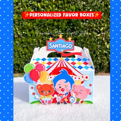 Caixas favoritas Plim Plim - CONJUNTO DE 6 CAIXAS PERSONALIZADAS, festa de aniversário de circo - Imagem 1 de 4