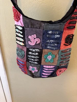 Bolso Bandolera Hobo Happy Hippie Colorido Patchwork-Nuevo Sin Etiquetas Foto 1 de 4
