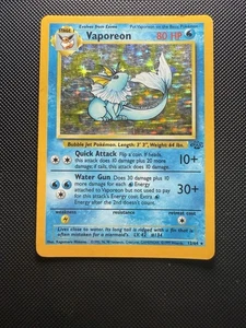 Pokémon TCG Vaporeon Holo Rare Card 12/64 Jungle Unlimited 1999 WOTC HP - Picture 1 of 2