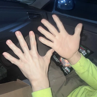 Guante de silicona realista cubierta de piel para manos cicatrices manga para manos disfraces travesti Foto 1 de 4