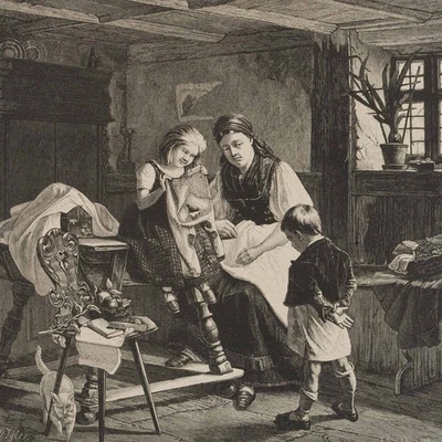 Nach IGLER (*1842), Verhängnisvolle Offenheit, um 1880, HSt. Figürlich Trachten - Bild 1 von 4
