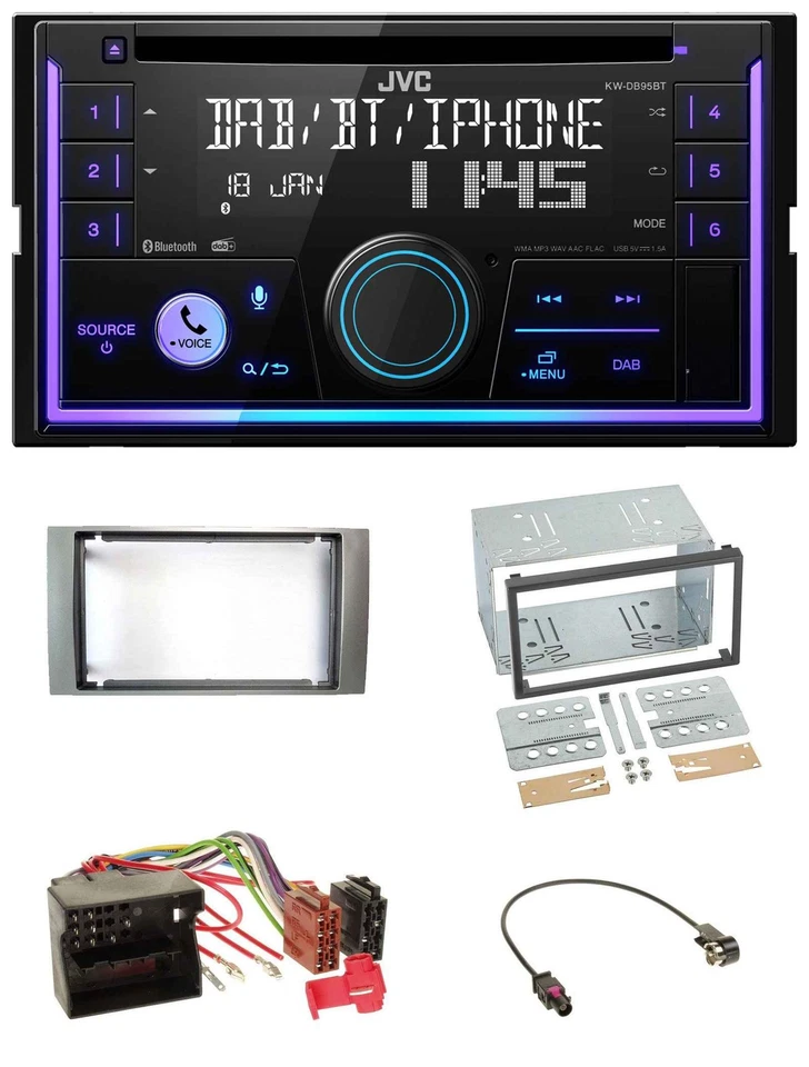 JVC MP3 USB 2DIN DAB Bluetooth CD Autoradio für Ford Kuga Fusion Transit 05-12 s - Bild 1 von 4